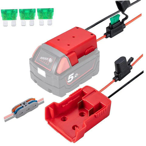 Plug And Play Lithium Battery Adapter Conversion Kit For Tools And DIY Projects Output Only Power Connector For Electric Vehicles RC Cars And Reliable Power Supply showing connectors and wiring components.