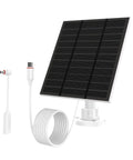 Outdoor Camera Solar Panel Charger 5W 5V With USB C And Plug For Spotlight Cam Plus And Stick Up Cam Pro Waterproof IP65 360 Degree 2M Cable White