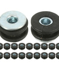 Two Pack Motorcycle Rubber Grommets Kit For Rear Shock Absorbers, All Weather Resistant Buffer Rings With Metal Pads For Impact Absorption