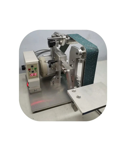 Heavy Duty 750W Brushless Belt Sander And Orbital Polisher with metal frame and sanding belt for professional grinding.