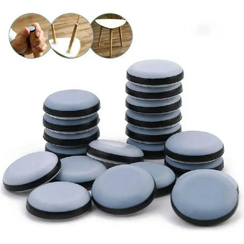 8 Pack Self Adhesive Furniture Glides 19mm Chair Leg Sliders Floor Protectors for sofas, tables, beds, carpet, tile, hardwood.