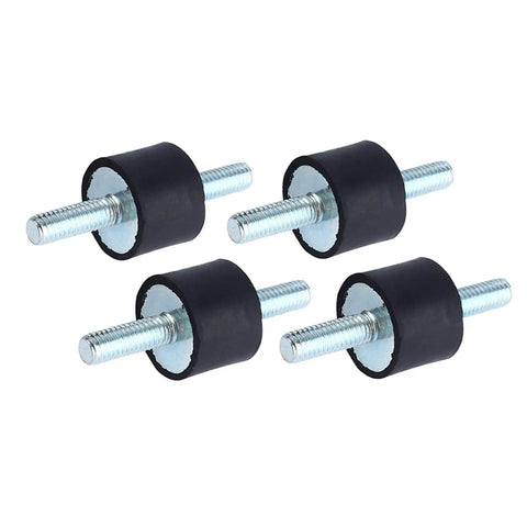 Built Tough Rubber Mount Damper With Metal Bonded Rubber For Vibration Control On Air Compressors And Engine Pumps Reducing Noise Vibration And Shock M8 Threaded Stud Mount Durable Anti Vibration Isolation For Equipment Protection, 4 black M8 stud mounts