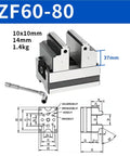 Heavy Duty 4 5 Axis Self Centering Pneumatic Vise for Precision CNC Machining with dimensions 10x10mm and height 37mm.