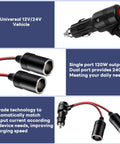 Hella Tough Universal Car Cigarette Lighter Splitter, 12V To 24V Dual Port Power Adapter with toggle switch for devices.