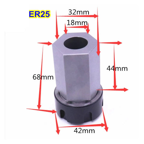 Heavy Duty Hard Steel Hex Shank ER Collet Chuck For CNC Lathe And Engraving Machines, Grips Tight Like Vise, Built Tough To Outlast Your Daily Grind, Nail Every Precision Cut Smoothly