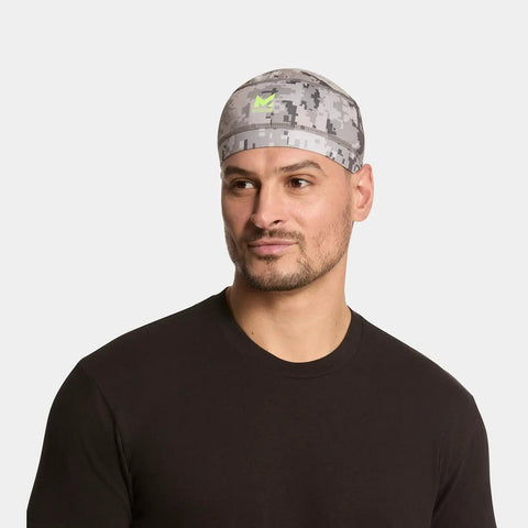 Man wearing Cooling Helmet Liner That Cools Instantly When Wet, UPF 50 Sun Protection, Wear Under Helmets And Hard Hats