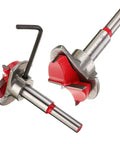 Straight Shooter 35Mm Forstner Bit Heavy Duty Hinge Hole Saw Tungsten Carbide woodworking drill tool with hex shank and red accents.