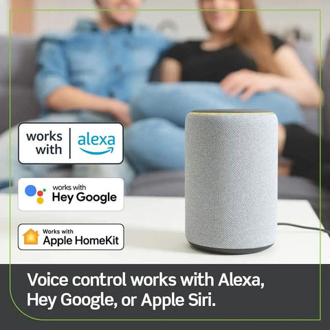 Decora Smart Plug 2nd Gen WiFi Works With Matter Voice Assistant Compatible with Alexa, Google Assistant, Apple Home Siri shown