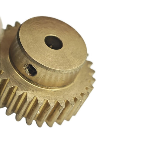 0.6 Module 36 Tooth Beefy Brass Spur Gear With Straight Teeth, 22.8mm Diameter, 5mm Inner Bore, Durable Brass Construction For Mechanisms, DIY Projects, RC And Hobby Machining, Smooth Transmission And Easy Fit