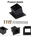 Slanted Roof Pergola Bracket With Wall Mount Angled Corner Bracket And Hardware For 4x4 Outdoor Backyard Pergolas Built Tough Heavy Duty Rust Resistant Coated Weatherproof Support For Quick Easy Mounting shown with screws and bolts