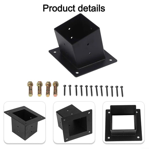 Slanted Roof Pergola Bracket With Wall Mount Angled Corner Bracket And Hardware For 4x4 Outdoor Backyard Pergolas Built Tough Heavy Duty Rust Resistant Coated Weatherproof Support For Quick Easy Mounting shown with screws and bolts