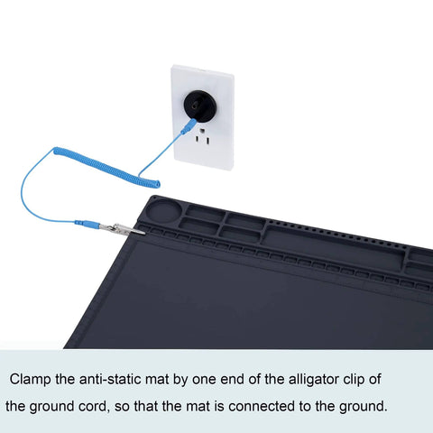 Grounding Outlet Plug With Anti Static Wrist Strap And Grounding Wire For ESD Safe Computer Work, PC Building, And Electronics Repair