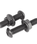 Black 304 Stainless Steel M6 Round Head Hex Socket Bolts With Flange Nuts Kit 30 Sets Per Size M6x30 durable hardware