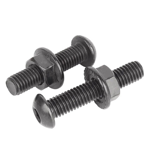 Black 304 Stainless Steel M6 Round Head Hex Socket Bolts With Flange Nuts Kit 30 Sets Per Size M6x30 durable hardware