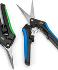 2 Pack Microtip Pruning Shears With Straight And Curved Blades For Flowers And Leaves Soft Grip Stainless Steel Pruners With Quick Release Spring