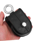 2 Pack 70mm Cable Pulley Wheel Heavy Duty Swivel Block Silent Detachable Lifting Roller For DIY Home Gym Systems Load Capacity 100kg Ideal For Cable Crossover And Weight Training Workouts With Quiet Smooth Operation, black pulley with metal eyelet