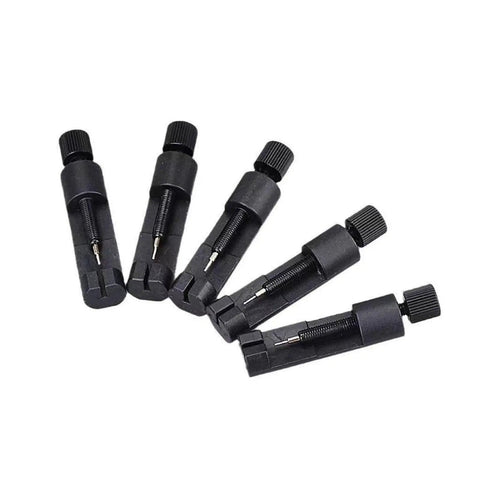 Set of black Watch Link Removal Kit For Adjustable Straps Portable Tool Kit with spring bar and pin removers.