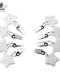 Set of 8 starfish tablecloth weights with metal clips, durable table cover hangers for outdoor picnics, keeps linens flat.