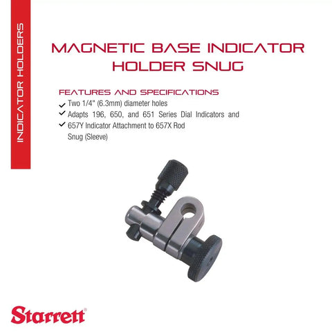 Pro Grade Magnetic Base Indicator Holder Snug With Dual 0.25 Inch Holes, Silver Finish, for Precision Measurements