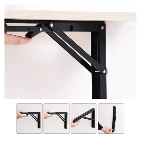 Two Pack Triangle Wall Brackets for Adjustable Mounts, Heavy Duty Stainless Steel Table and Shelf Support Hardware installation