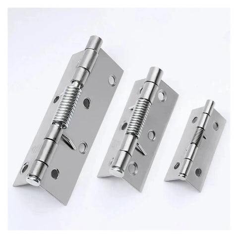 Ten Piece Folding Stainless Steel Door Hinges With Spring Hardware Cross Hinge Kit Self Closing Heavy Duty Steel For Doors And