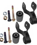 Ford Front Leaf Spring Shackle U Bolt Kit For 80 To 97 F 250 F 350 4WD Heavy Duty Suspension Upgrade 8.75 Inch Square U Bolts SKU 722015 Compatible With 4x4 Trucks, black steel brackets and bushings