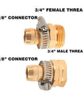 Ultimate Garden Hose Repair Kit for 5/8 And 3/4 Inch Featuring Durable Aluminum Alloy Male Female Fittings That Fix Leaks Fast And Keep Your Water Flowing Smooth For Spring Yard Work, 5/8 connector to 3/4 male thread
