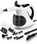 Lightweight Handheld Steam Cleaner With 400Ml Tank And Safety Lock, includes attachments for versatile cleaning, compact design.