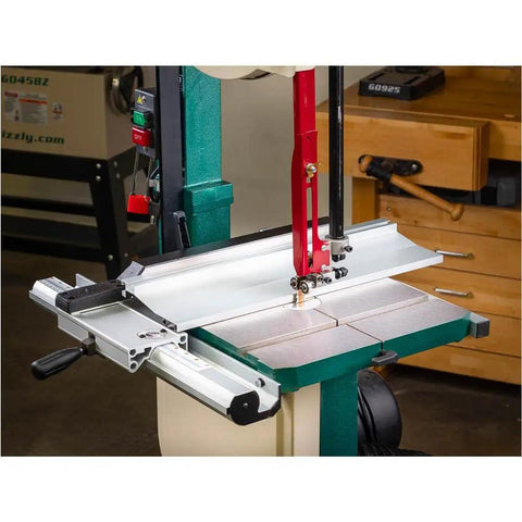 Heavy Duty Resaw Fence Upgrade For 14 Inch Bandsaws Featuring Quick Change Height Rails and Removable Alignment Blocks on bandsaw.