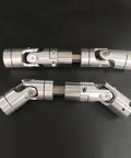 Premium Steel Universal Joint Cross Shaft Coupler Telescopic Cardan Connector for model cars and robots, showcasing smooth rotation.
