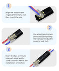 Step-by-step guide for 30 Pcs Double Wire Plug In Connectors 2 Pin For Low Voltage LED Strip Lights Quick Splice Connectors With Locking Buckle No Wire Stripping For 18 22 AWG Multi Purpose For Home Automotive And DIY Projects installation