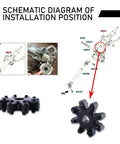 Diagram showing installation of Pack Of Four Flexible Steering Couplers For Cars Plastic Steering Column Joint Replacement Kit 56315 2K000FFF Coupling Replacements Automotive Parts Repair Tool Kit Heavy Duty Vibration Reduction Noise Compatible With Hyundai Kia Black