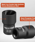 19mm Lug Nut Remover For Damaged And Rusted Nuts And Screws Half Inch Drive Twist Socket with black phosphate finish