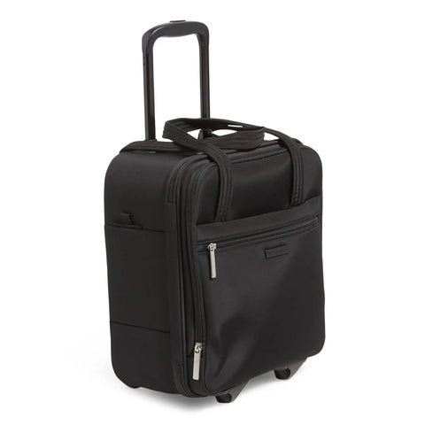 Underseat Rolling Work Bag With USB Charging Port, ID Window And Two Quick-Access Zip Pockets, Lightweight Black Carry-On