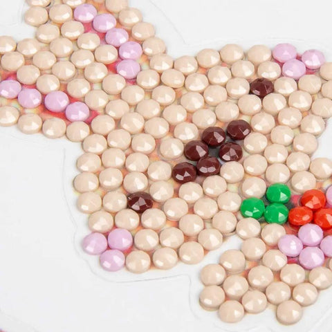 Diamond Art Kits For Kids And Adults Beginners Easy To Do By Numbers Animal Theme Sticker Craft close-up of colorful resin beads