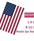 Specifications of Patriotic 12x18 Inch Garden Flag For Yard, USA flag design, double-sided, durable polyester, vivid colors.