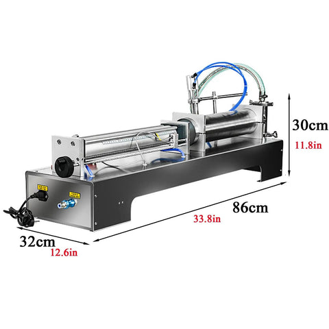 Heavy Duty Automatic Liquid Filling Machine with stainless steel build, dimensions 86x32x30 cm, designed for high precision fluid filling.