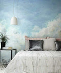 Room with Blue In The Clouds Peel And Stick Wall Mural 10.5 Ft By 6 Ft Easy To Install No Paste Required Adhesive Backing Lets You Stick And Remove Cleanly Reusable Wall Art For Living Rooms Bedrooms Nurseries