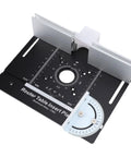 Heavy Duty Router Table Lift System Crafted From Premium Anodized Aluminum Alloy showing a precision insert plate for 64mm 66mm routers.