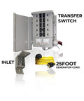 EmerGen 30 Amp Backup Power Manual Transfer Switch Kit With 25 Foot Generator Cord 10 Circuit 7500 Watts For Portable Generator