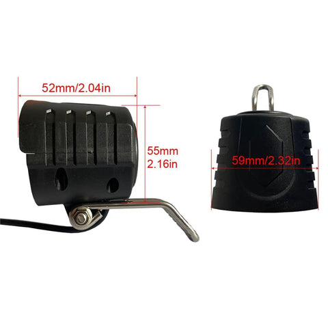 12W Ultra Bright Bike Front Light For Electric Bikes And Scooters With Fog Lights And Horn, Easy To Install, Fits 36V 48V 52V 60V Ebikes, Crazy Bright Night Riding LED Headlamp For Trails And Road