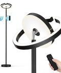 Chill At Home With A Sleek Saturn Ring LED Floor Lamp, 36W, 1800LM Bright, Fully Rotatable Standing Light and remote control.