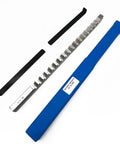 Multi Size Push Type Keyway Broach Set In High Speed Steel HSS with blue handle, includes various keyway sizes visible