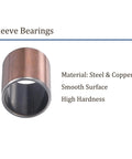 Pack Of Two 3 4 Inch Bore Sleeve Bearings 7 8 Outer Diameter 1 Long Oilless Self Lubricating Bronze Bushings For Heavy Duty Machinery with smooth surface.