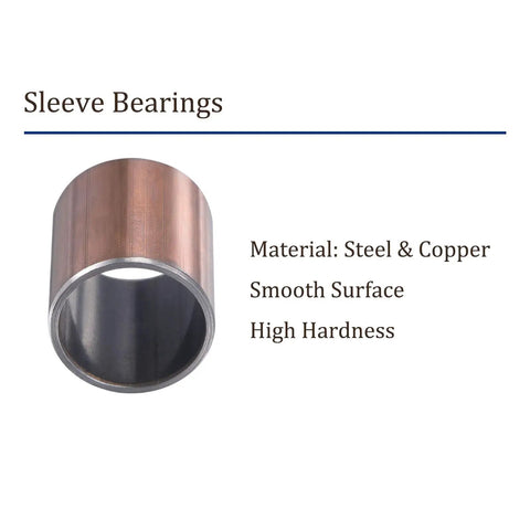 Pack Of Two 3 4 Inch Bore Sleeve Bearings 7 8 Outer Diameter 1 Long Oilless Self Lubricating Bronze Bushings For Heavy Duty Machinery with smooth surface.