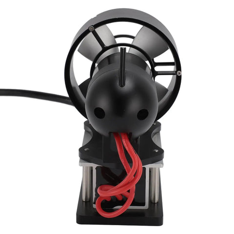 Front view of Underwater Thruster For Kayaks And RC Boats With 12 To 25.2V Brushless Motor And 11.3 Kg Thrust, four blade propeller.