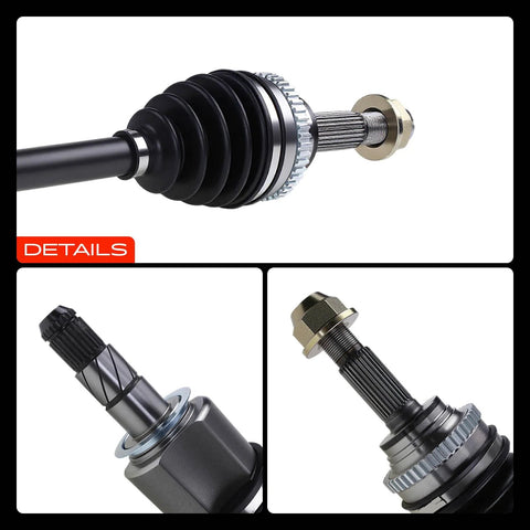 Infiniti AWD Front Right CV Axle Shaft Assembly Fits G25 2011 2012 G35 2004 2006 2007 2008 G37 2009 2013 2.5L 3.5L 3.7L Passenger Side Front Replacement Ready To Roll 39100AL860 39100JK500 close-up