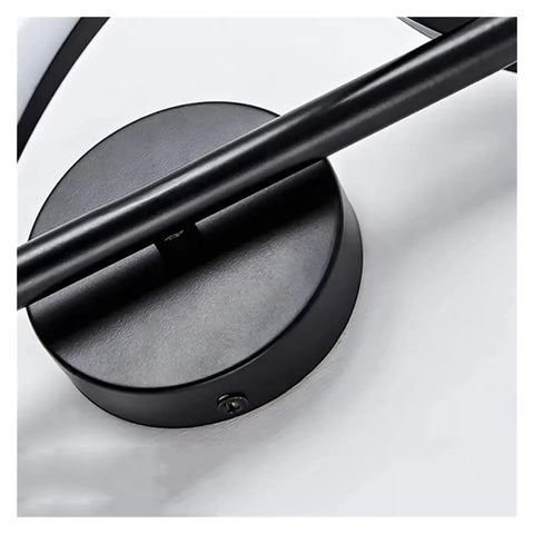 UHRLGHS LED Wall Light Luxury Black White d Wall Decorative Lamp for Bedroom Bedside Living Room Corridor Stairs Home Indoor Sconces,White-H40cm base detail with black finish.