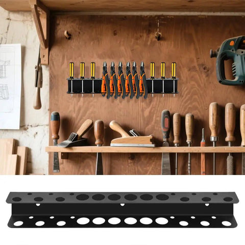 Wall Mounted Screwdriver And Pliers Organizer With 18 Slots, Carbon Steel Heavy Duty Tool Rack for Small Tools in garage