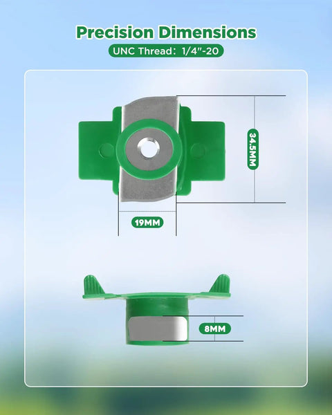 Precision dimensions of 1/4-20 Thread Nylon Strut Channel Cone Nuts showing size and design for accurate hardware use.